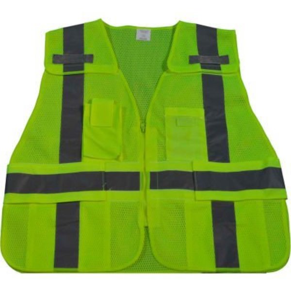 Petra Roc Inc Petra Roc Expandable 5-Point Breakaway Safety Vest, ANSI Class 2, Polyester Mesh, Lime, 2XL-5XL LVM2-LPSV-PLUS